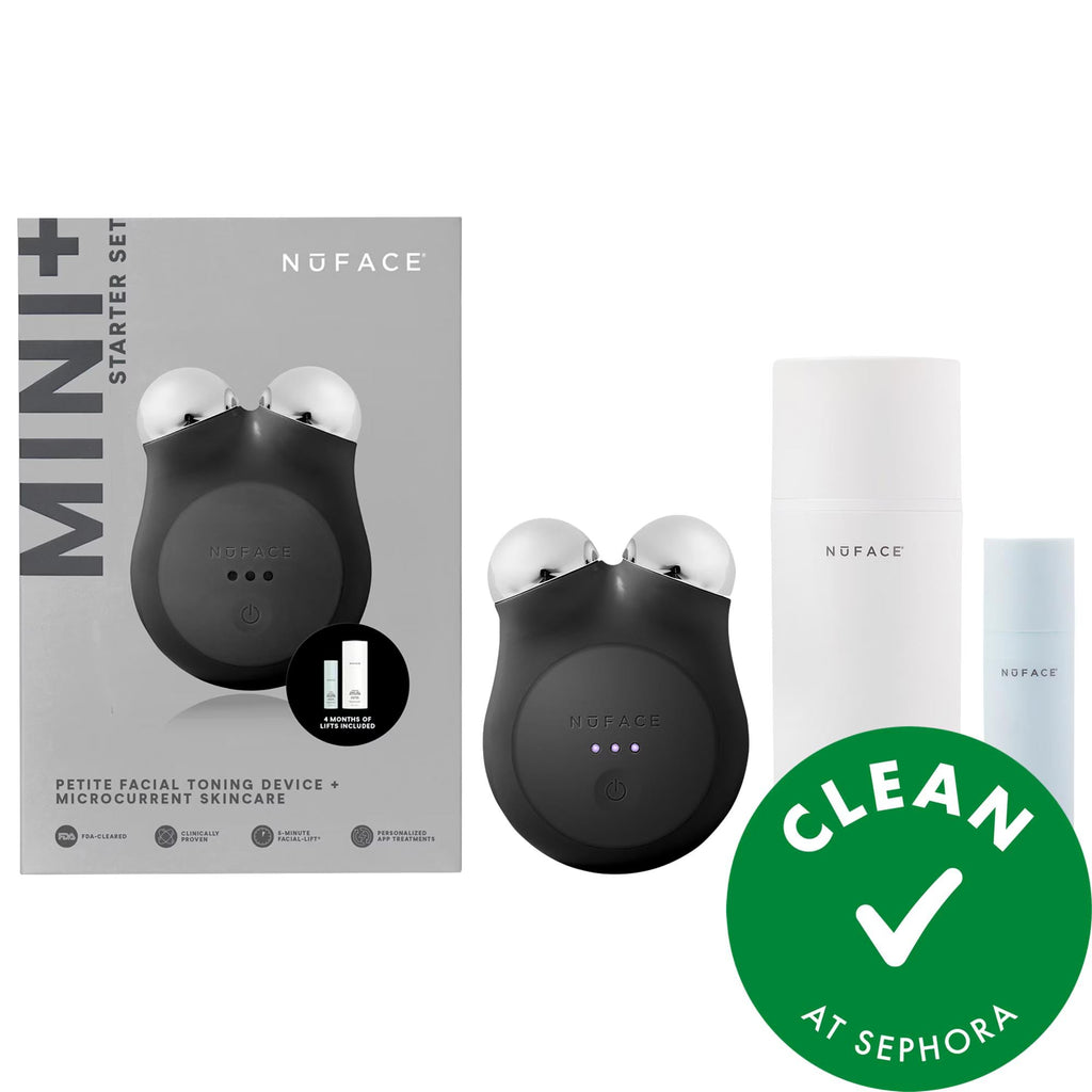 NuFACE Mini+ Petite Facial Toning Device: Microcurrent Face Sculpting for Anti-Aging & Wrinkle Reduction - FDA Cleared, Portable