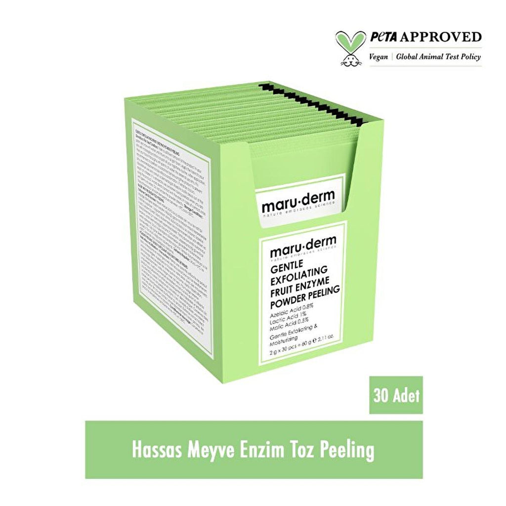 Maruderm: Gentle Facial Exfoliating Powder with Azelaic, Lactic & Malic Acid - Reduce Blemishes, Renew Skin (30 Packets)