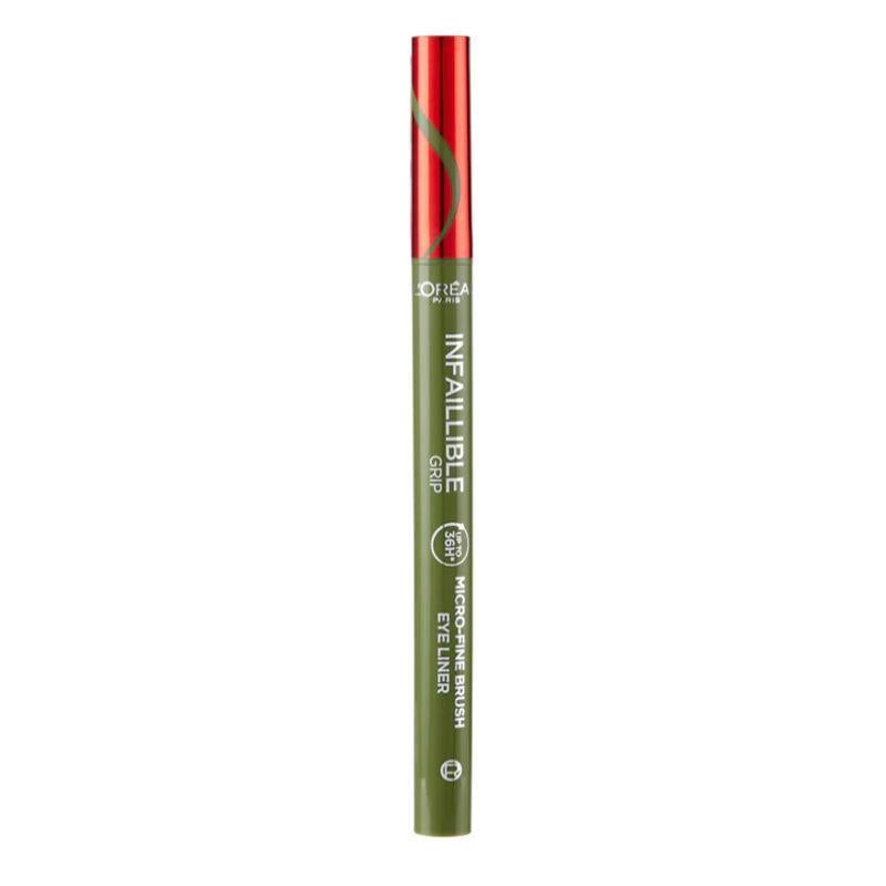 Loreal Paris Infaillible Sage Green Eyeliner: 36H Grip Micro-Fine, Smudge & Waterproof Precision for Sensitive Eyes