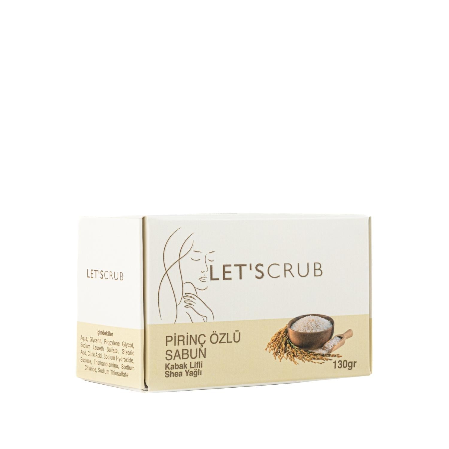 Let'scrub Loofah-Fiber Rice Soap - Natural Exfoliating Rice Soap for Gentle Cleansing