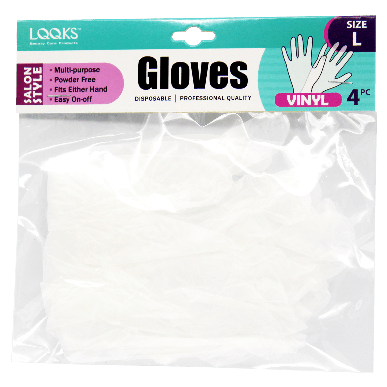 LQQKS Vinyl Gloves 4 pc