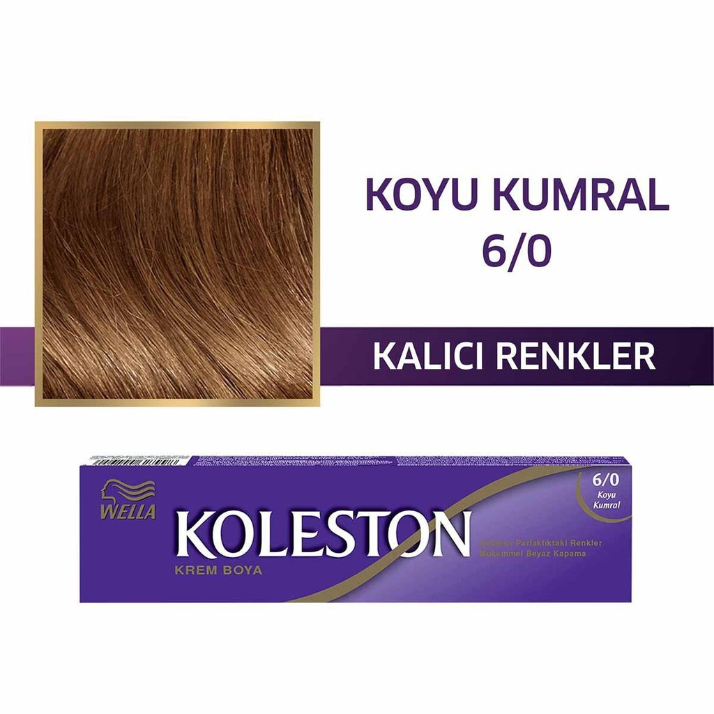 Wella Koleston Hair Dye - Dark Blonde (Koyu Kumral) 6/0 - Easy Application, Long-Lasting Color