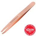 Rose Gold Precision Slant Eyebrow Tweezer - Professional Brow Shaping Tool for Perfect Arches