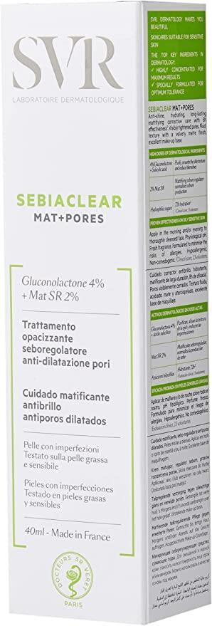 SVR Sebiaclear Mat Pores: Oil Control Matte Moisturizing Cream | Pore Minimizing, Anti-Shine Salicylic Acid & Niacinamide Cream for Oily Skin