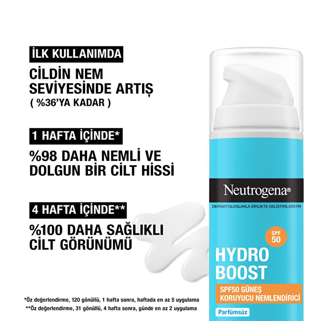 Neutrogena Hydro Boost SPF 50 Sunscreen Moisturizer: Hyaluronic Acid Daily Sun Protection for Face - Non-Greasy, Lightweight