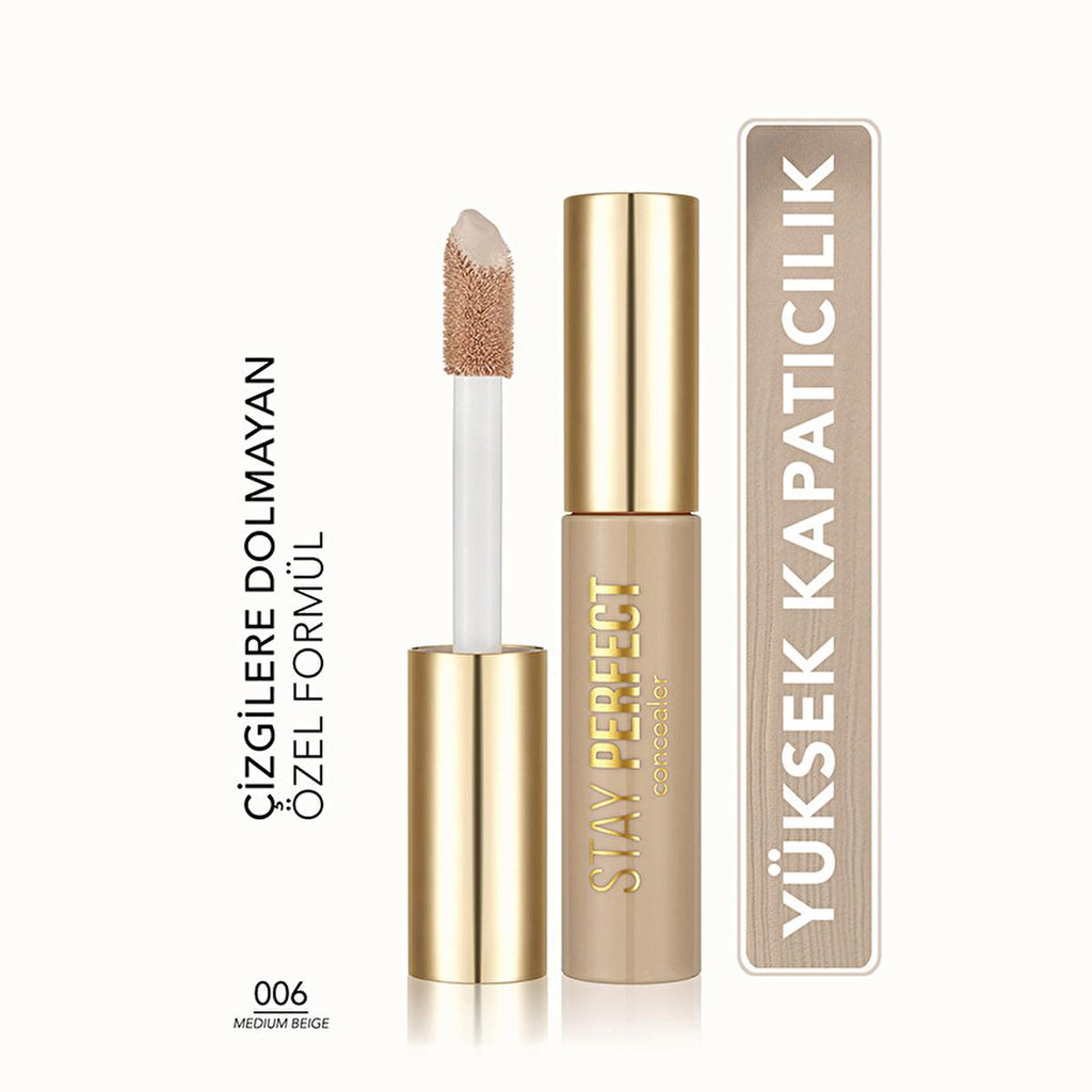 Flormar Stay Perfect Concealer: High Pigment, Long Lasting, Natural Finish - Medium Beige Coverage for Dark Circles & Blemishes