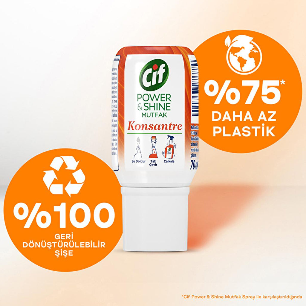 Cif Cif Power & Shine Concentrate - Refillable Kitchen Cleaning Solution with Cleanboost Technology