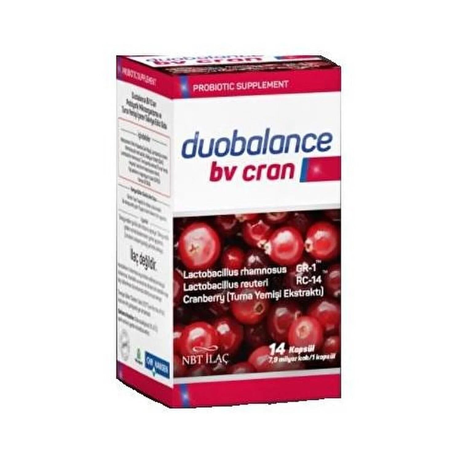 NBTLife Duobalance BV Cran 14 KapsŸl - Cranberry and Probiotic Supplement for Urinary Tract Health Support