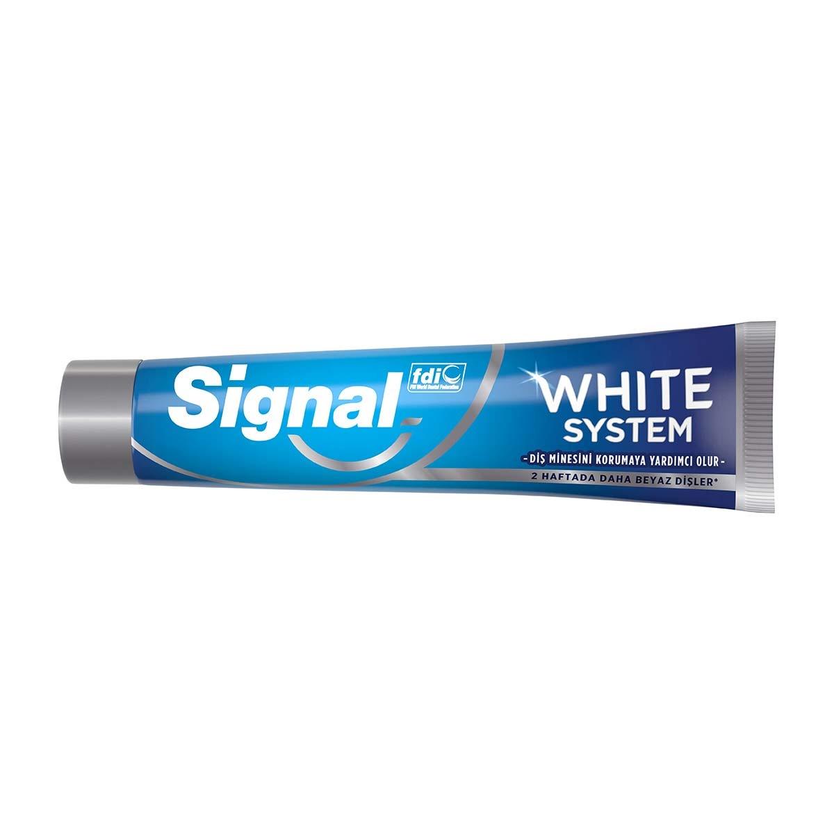 Signal White System Original Whitening Toothpaste - Natural Whitening Ingredients, Gentle on Teeth & Gums - 2.54 fl oz