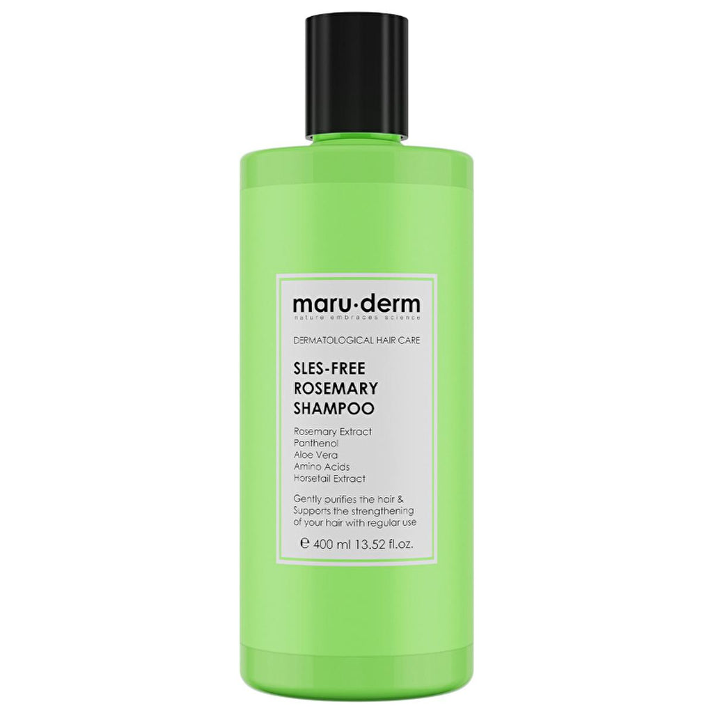 Maruderm Rosemary Shampoo 400ml: SLES & Sulfate-Free Vegan Shampoo for Hair Growth, Shine & Fullness - Natural Shampoo for All Hair Types