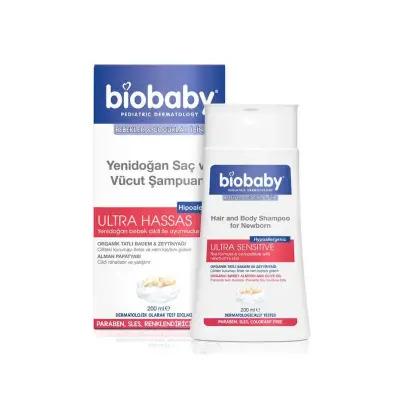 Biobaby Newborn Baby Shampoo and Body Wash - Gentle, Natural, 6.76 fl oz