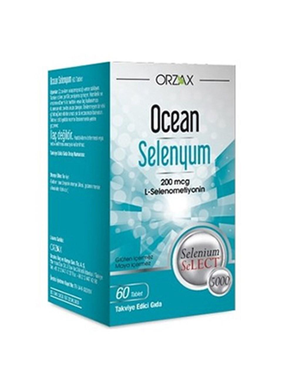 Ocean Selenyum Dietary Supplement - 200 mcg Selenium, 60 Tablets for Immune Support