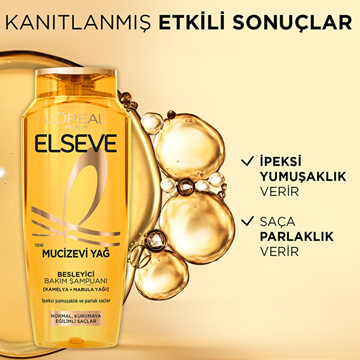 L'Oreal Paris Elseve: Nourishing Hair Shampoo for Dry Hair - Intense Moisture, Shine & 8-Week Nourishment with Kamelya & Marula Oils