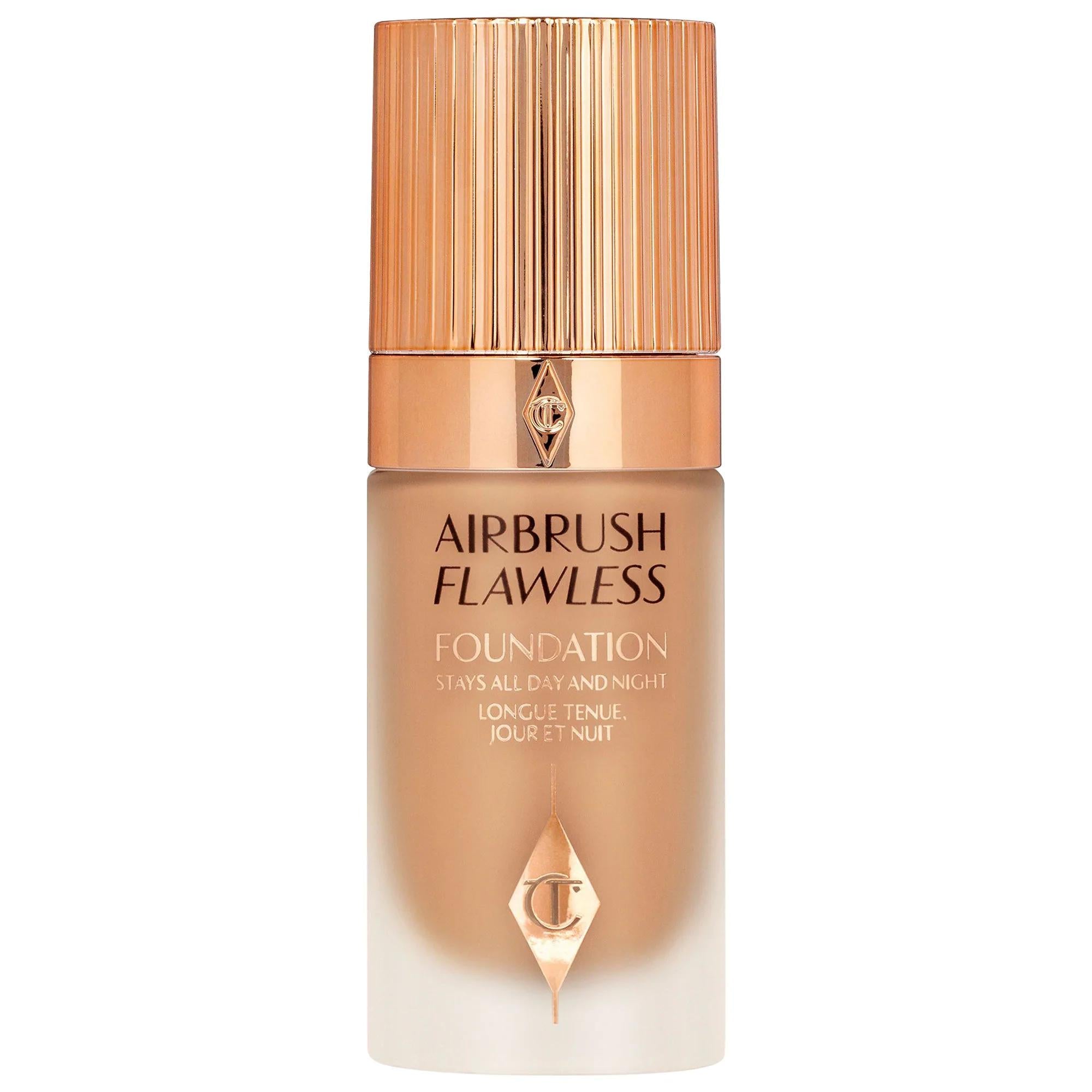 Charlotte Tilbury Airbrush Flawless Longwear Foundation: Full Coverage, Matte Finish, Wrinkle Reducing, Vegan & Cruelty-Free (Long-lasting, Poreless)