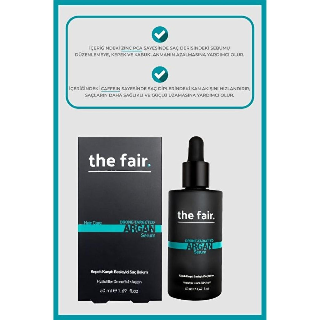 the fair. Drone-Targeted Argan Hair Serum 50ml - Nourishing Vegan Formula for All Hair Types