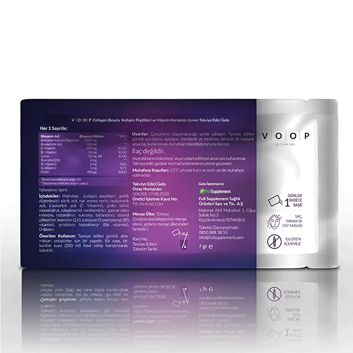 Voop Collagen Supplement - Anti-Aging Beauty Wellness with Hyaluronic Acid & Biotin