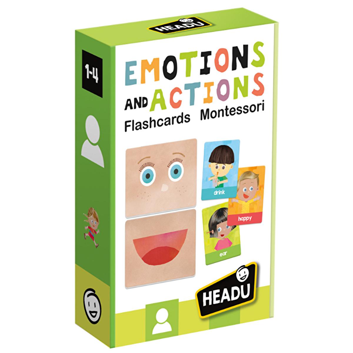 Headu Montessori Flashcards for Toddlers - Emotional Intelligence & Action Learning Cards (1-4 Years)