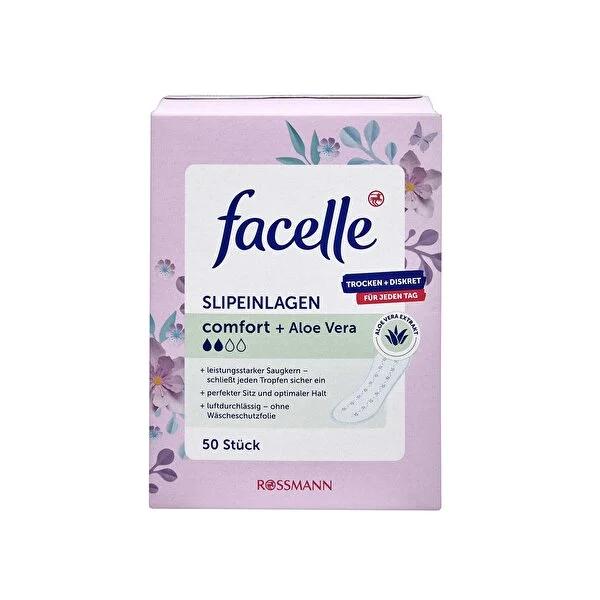 Facelle Aloe Vera Daily Panty Liners - Breathable, Thin & Absorbent - Feminine Hygiene for Odor Control & Comfort (50 Count)