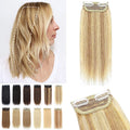 Human Hair Clip-In Strip Extension, 2 Clips
