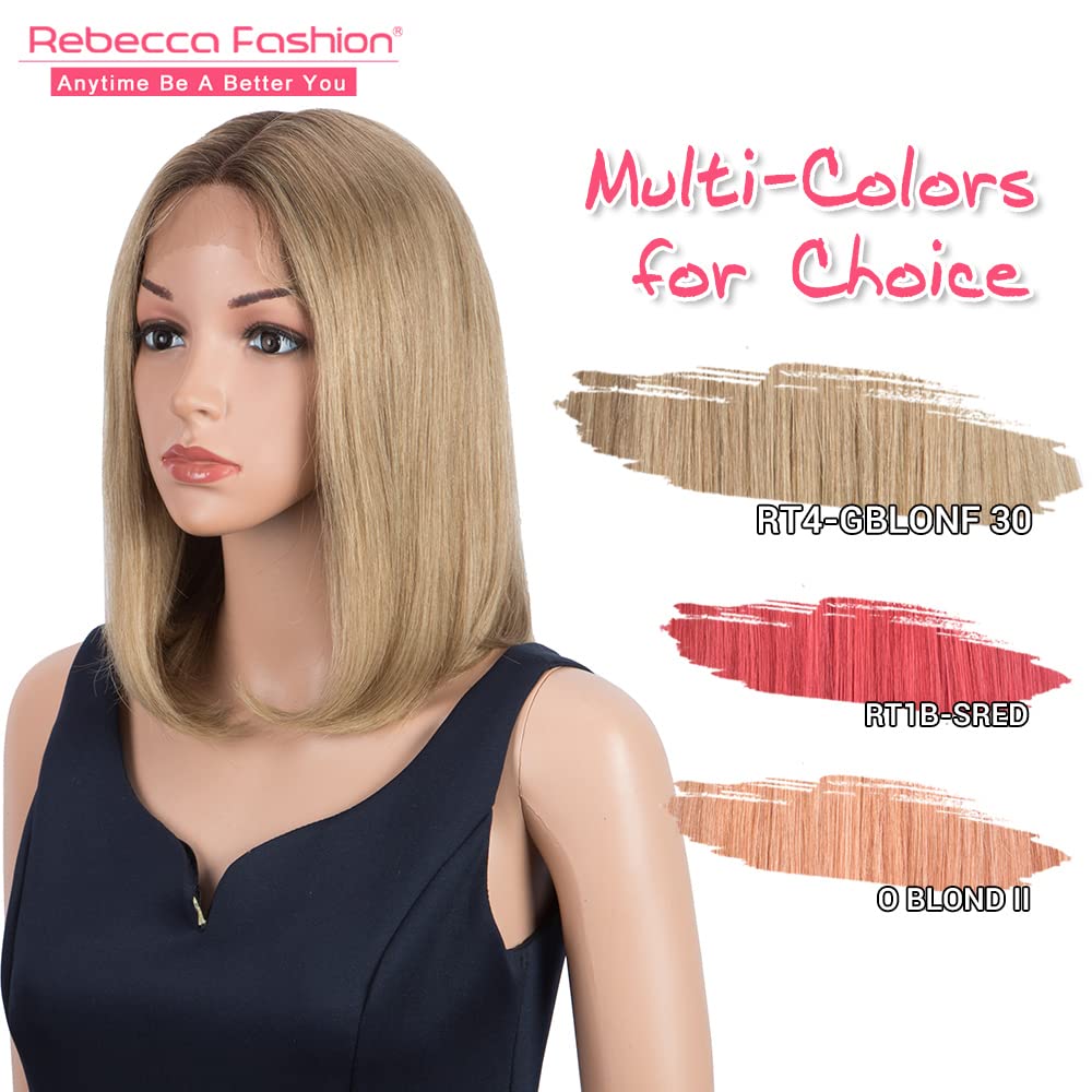 T-Part Lace Front Human Hair Bob Wig, Golden Blonde 30, 12 in