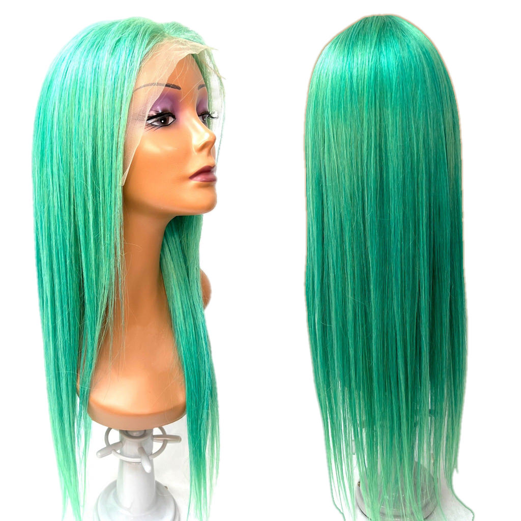 Rio Straight Human Hair Lace Front Wig, Pink, 10 in
