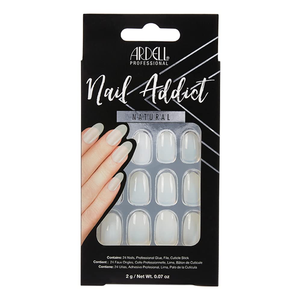 Ardell Nail Addict Premium Artificial Nail Set, Natural Oval
