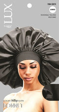 Qfitt Lux Silky Satin Bonnet Jumbo, Onyx