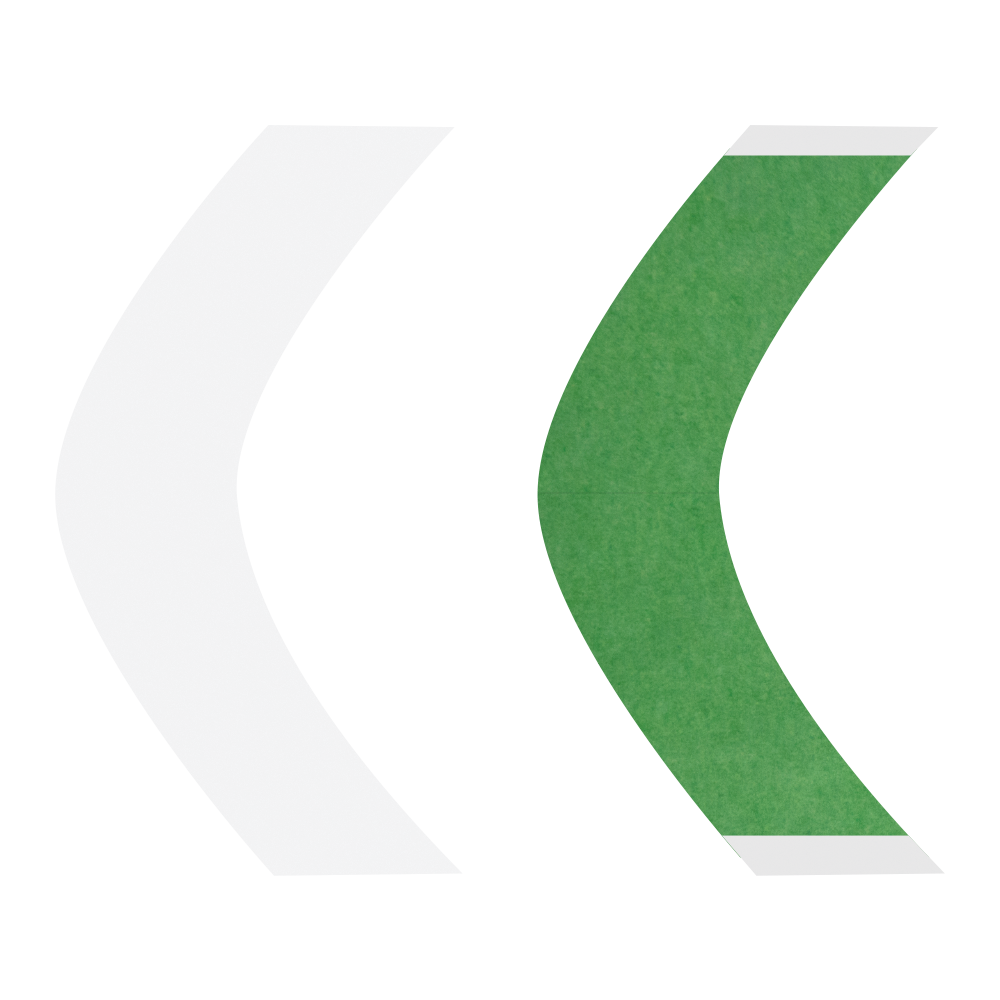 Walker Tape Easy Green Straight Strips 36 Pack, 1/2 x 3 in