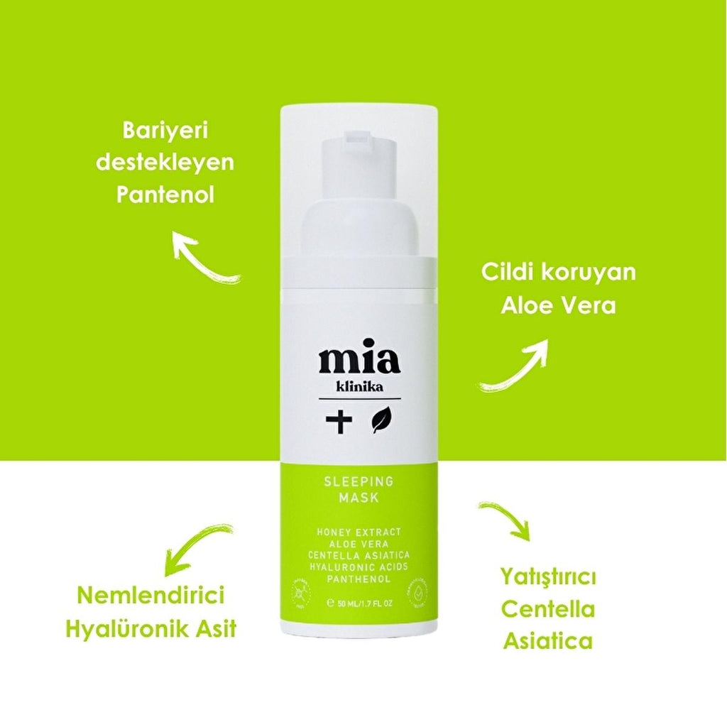 Mia Klinika Panthenol Face Moisturizing Mask - Hydrating Anti-Aging Night Mask with Panthenol