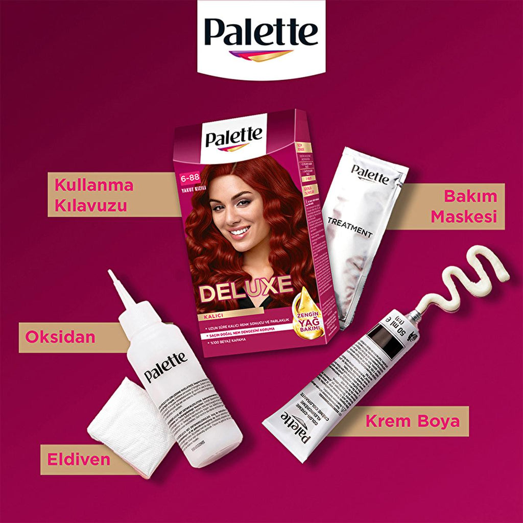 Palette Deluxe Yakut Kızılı Hair Dye - Long-Lasting Rich Ruby Red Hair Color