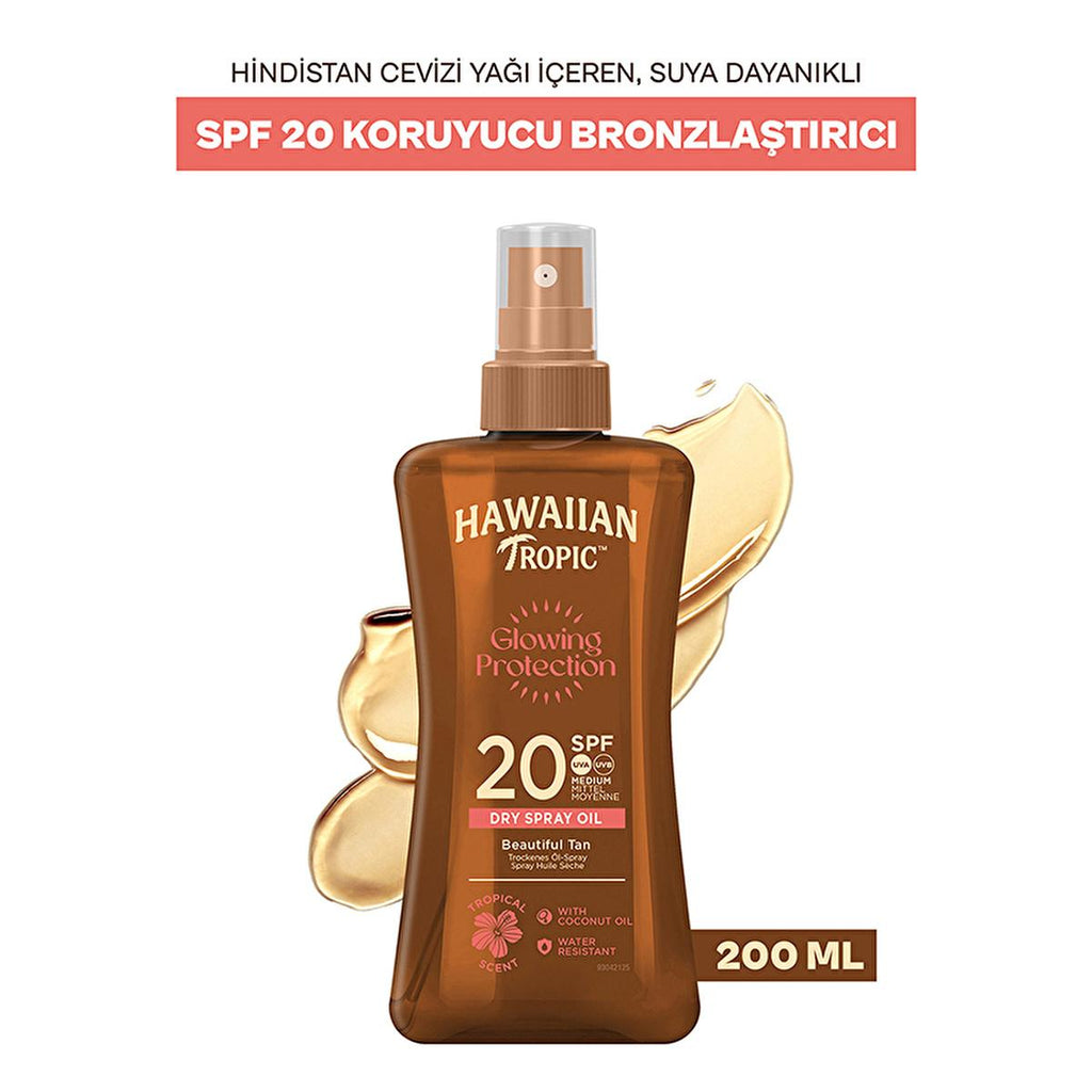 Hawaiian Tropic Glowing Protection SPF20 Sunscreen Oil: Tan & Moisturize with UVA/UVB Protection