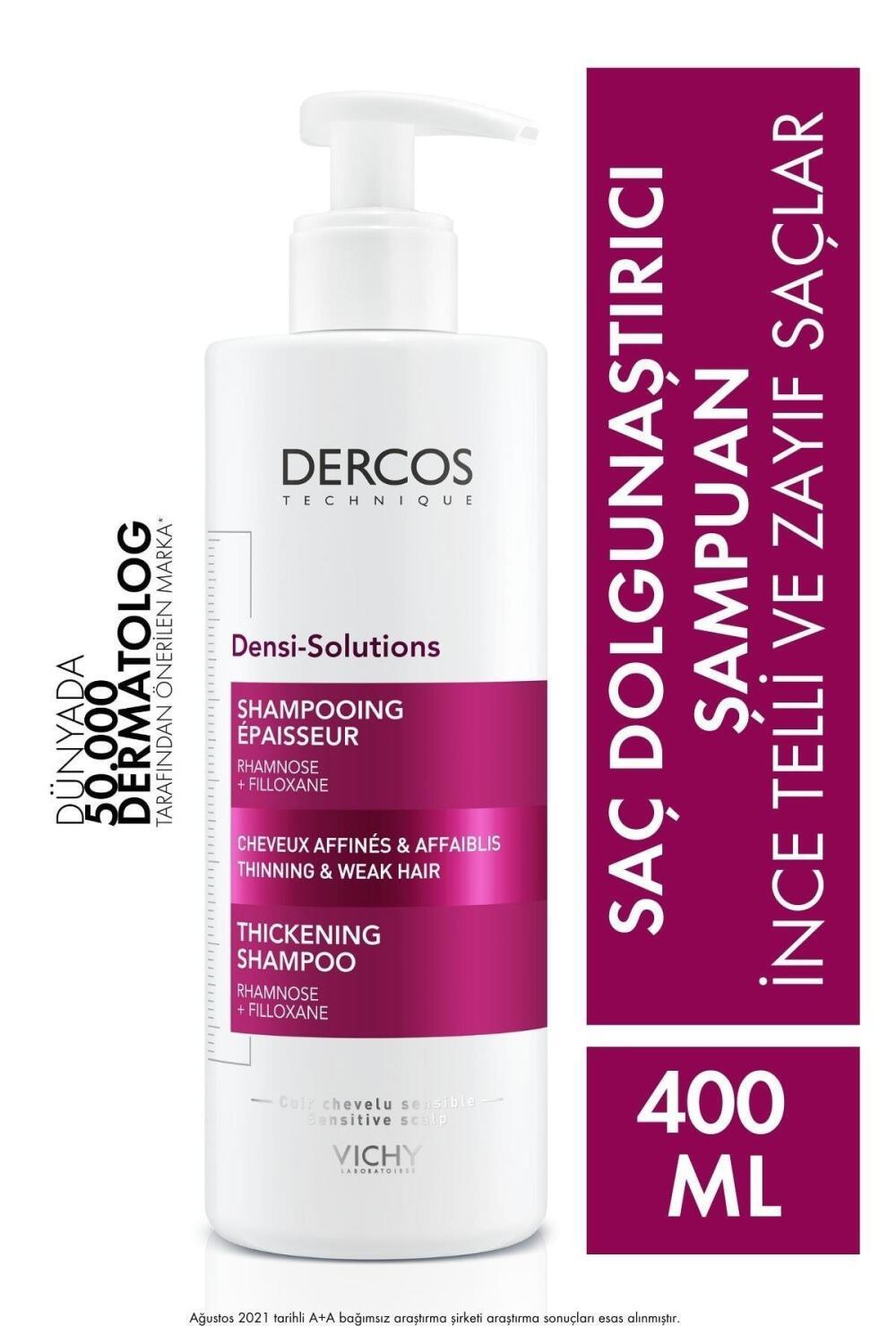 Vichy Densi Solutions Thickening Shampoo 400Ml - Hair Thickening & Volumizing for Fine or Limp Hair