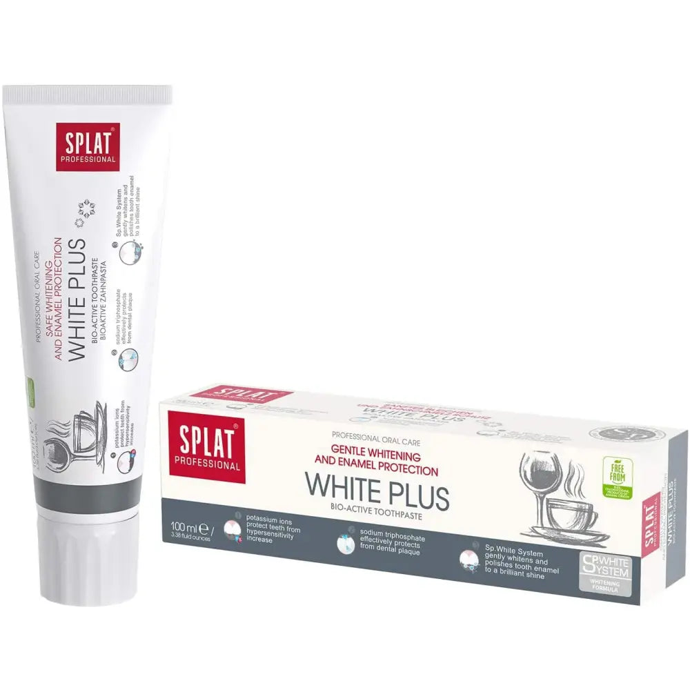 Professional Toothpaste Splat "White Plus". Safe Whitening and Enamel Protection.