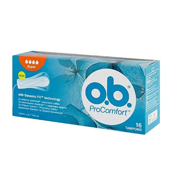 O.B Tampon Super Absorbency Tampons for Women - 16 Count, Menstrual Hygiene Products for Period Protection