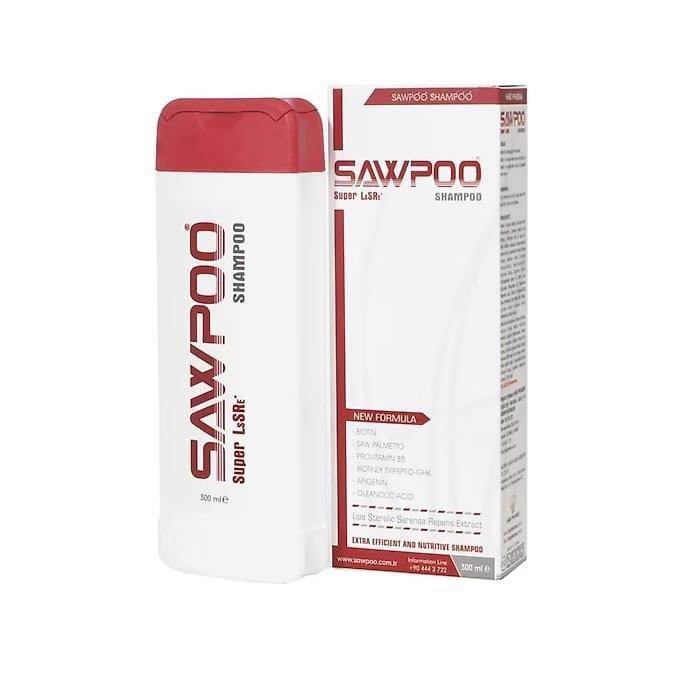 Sawpoo Biotin Shampoo 300ml - Strengthening Hair Care with Saw Palmetto, Provitamin B5, and Zinc for Healthier Hair Growth