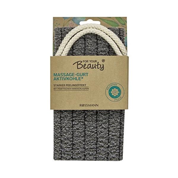 For Your Beauty Exfoliating Back Massage Mitt with Activated Charcoal - Spa at Home, Relaxation Massage Tool
