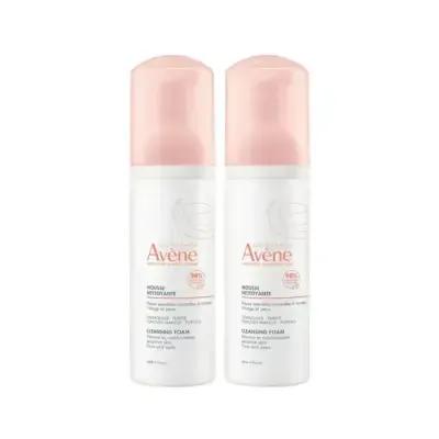 Avene Gentle Face Cleansing Mousse -  Sensitive & Normal to Combination Skin - Removes Makeup, Dirt & Oil - Avene Thermal Water - 5.07 fl oz (Dual Pack)