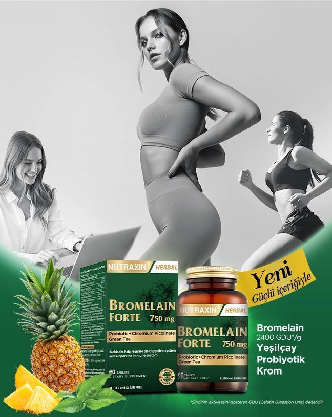 Nutraxin Bromelain Forte 60 Tablets - Digestive Health & Immune System Support Supplement