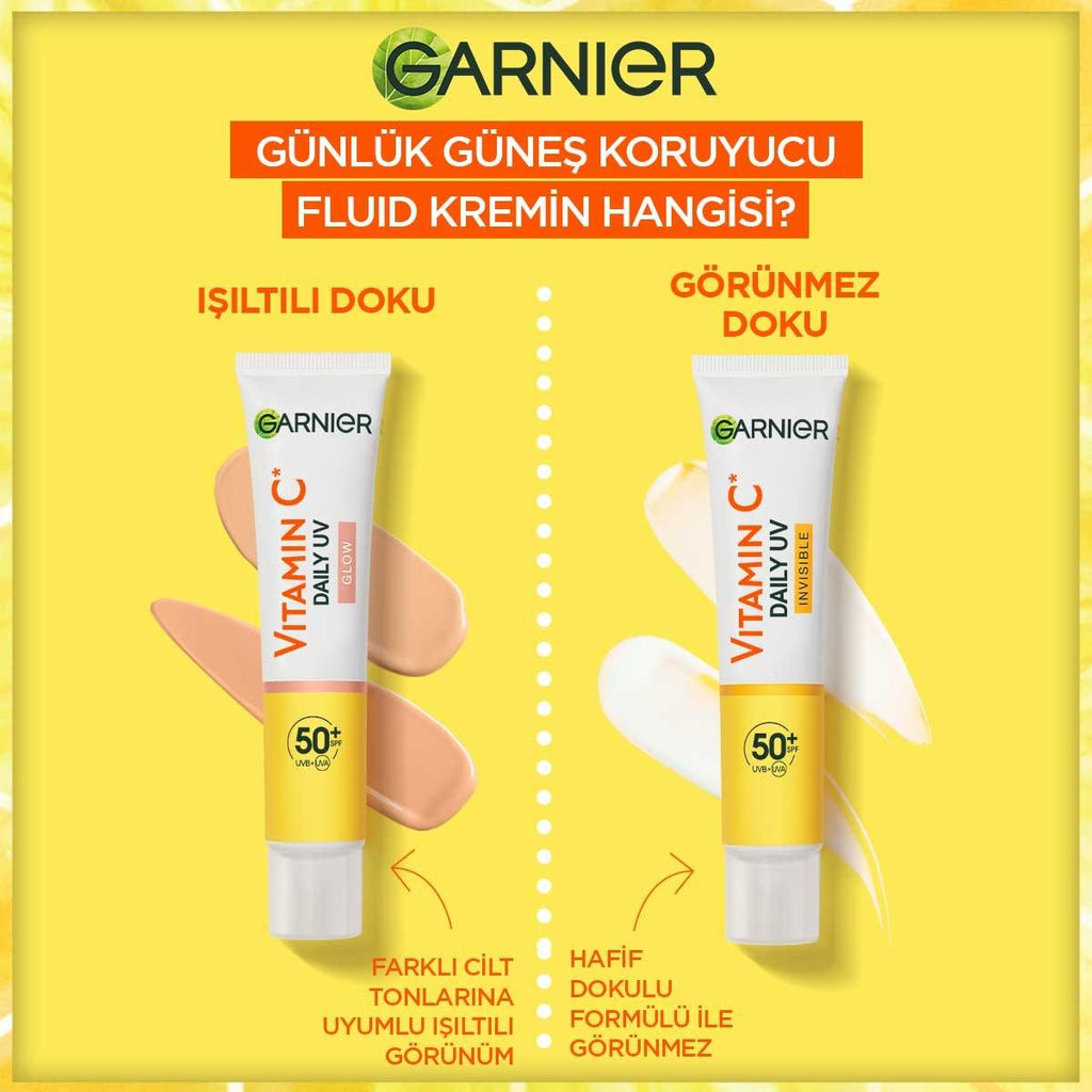 Garnier Daily Face Moisturizer with SPF50+ - Brightening Vitamin C Face Cream for Sensitive Skin