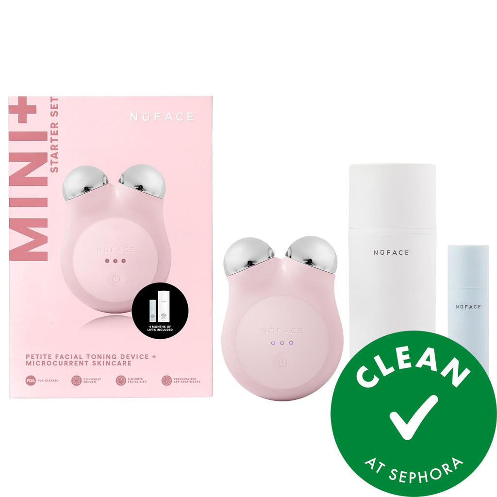 NuFACE Mini+ Petite Facial Toning Device: Microcurrent Face Sculpting for Anti-Aging & Wrinkle Reduction - FDA Cleared, Portable