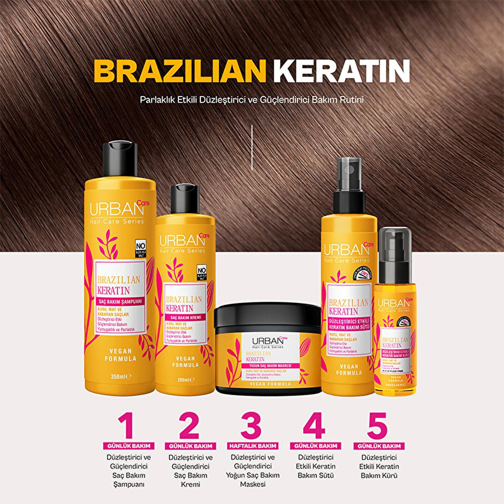 Urban Care Brazilian Keratin Shampoo - Vegan, Sulfate &amp; Paraben Free - Marula Oil &amp; Vitamin E