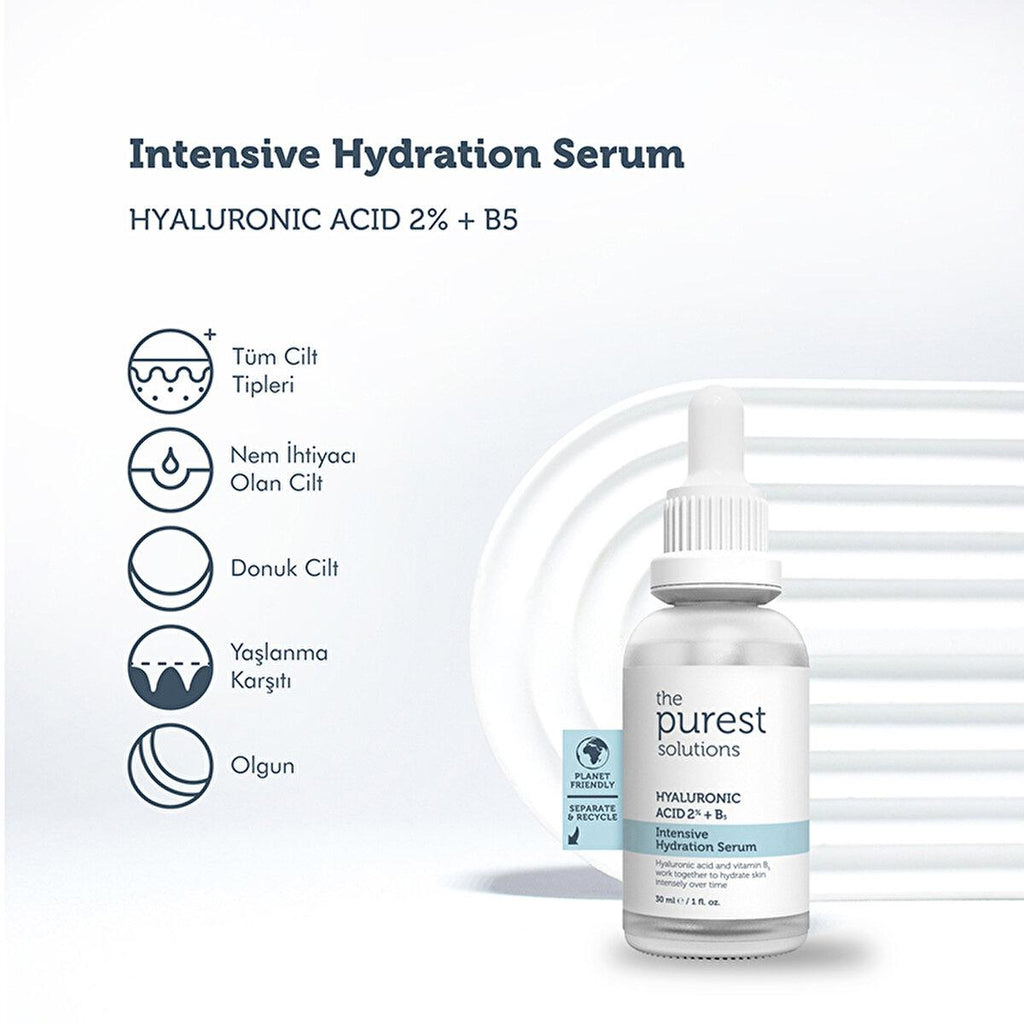 The Purest Solutions Hyaluronic Acid Serum - Anti-Aging Moisturizer for Dry Skin Hydration