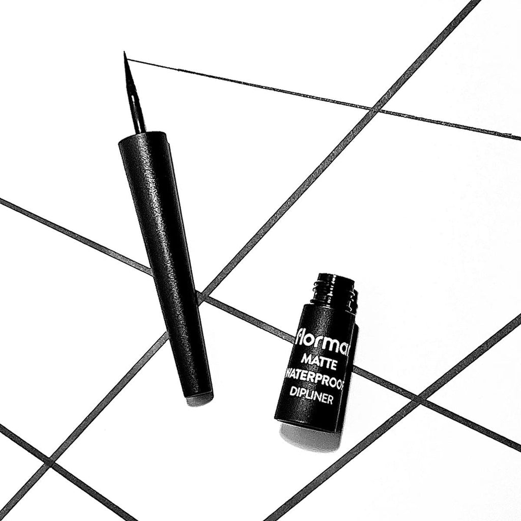 Flormar Matte Waterproof Liquid Eyeliner for Precise, Dramatic Eye Look - Black