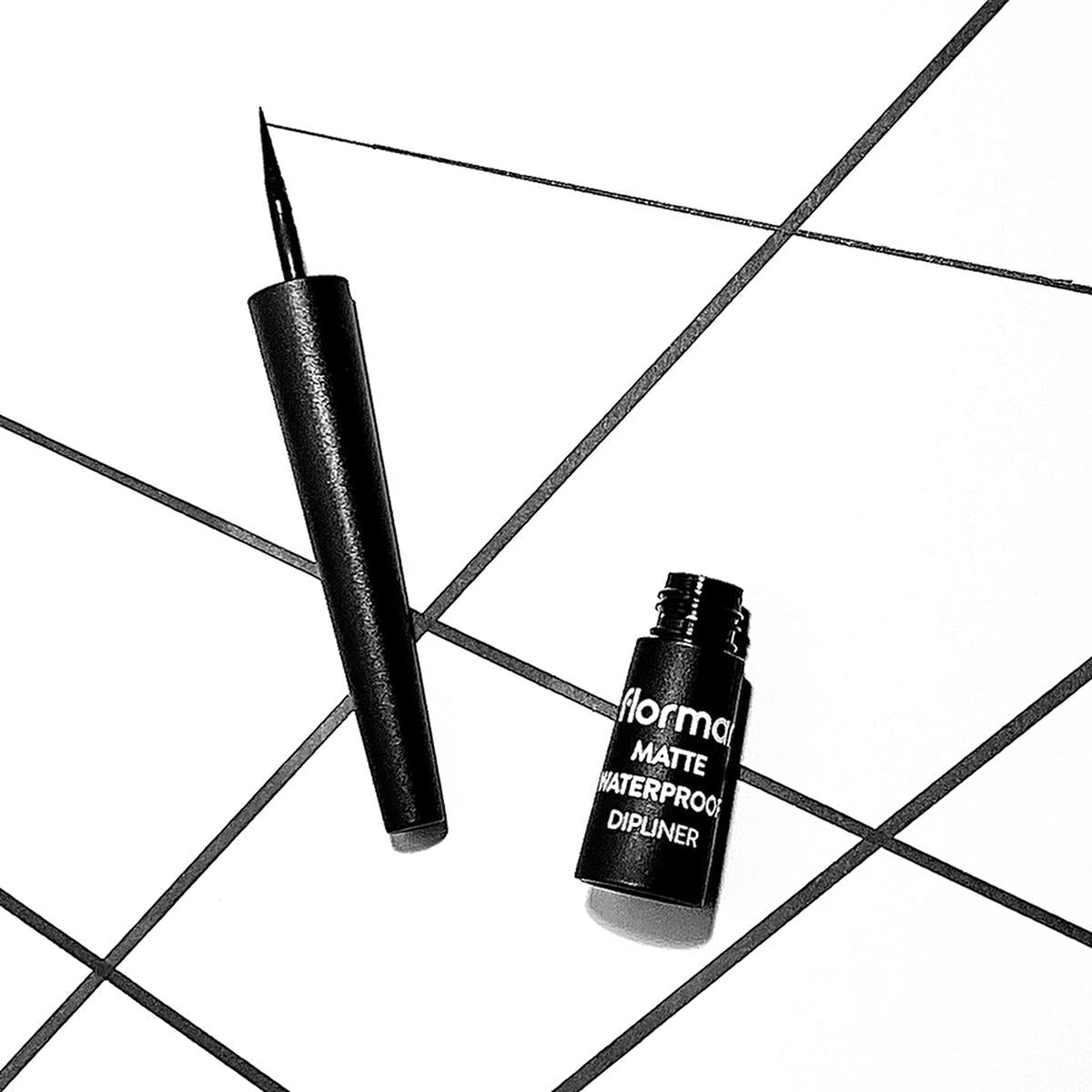 Flormar Matte Waterproof Liquid Eyeliner for Precise, Dramatic Eye Look - Black
