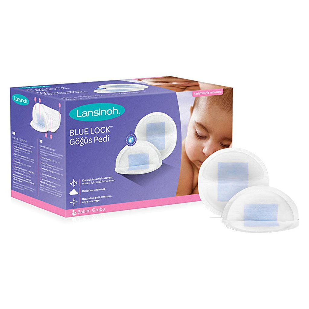 Lansinoh Blue Lock Breast Pads for Breastfeeding Mothers - 36 Count, Ultra-Thin, Discreet, and Comfortable Nursing Pads