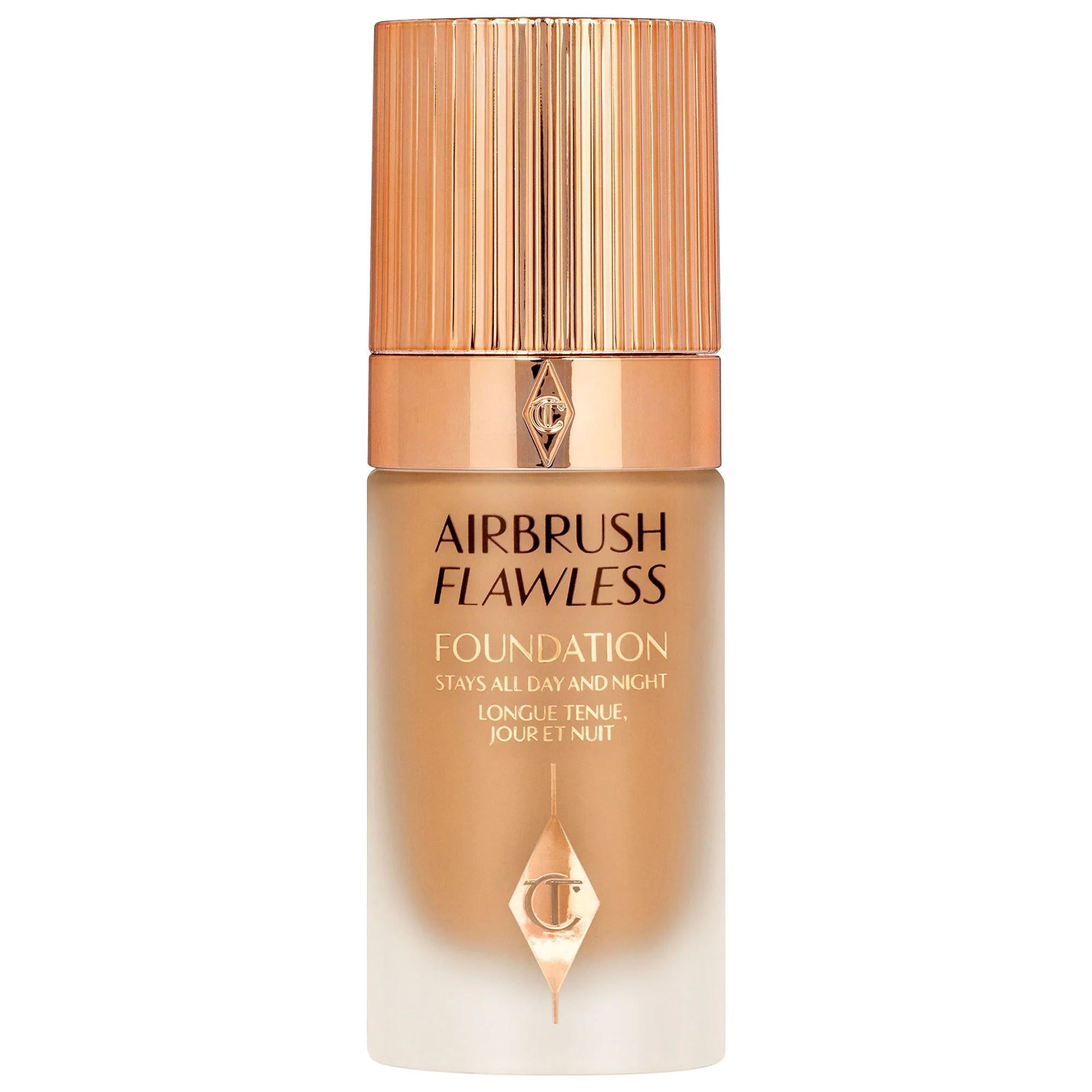 Charlotte Tilbury Airbrush Flawless Longwear Foundation: Full Coverage, Matte Finish, Vegan & Waterproof for Poreless-Looking Skin