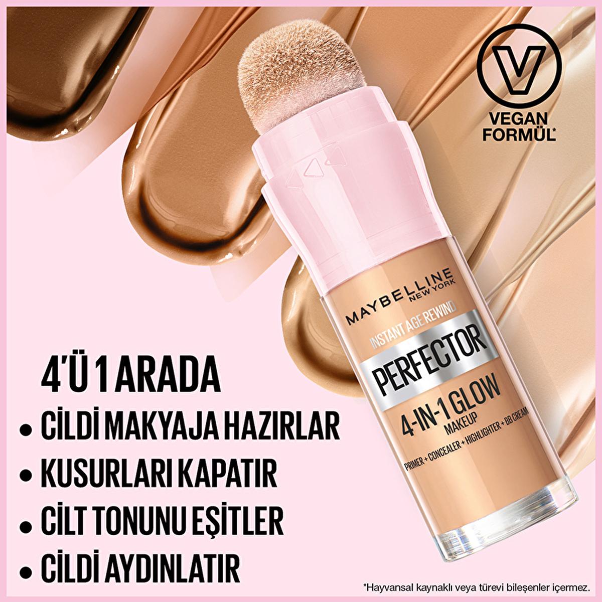 Maybelline New York Instant Perfector Glow Foundation Makeup - 4-in-1 Formula for Flawless Complexion, Radiant Glow, Easy Application