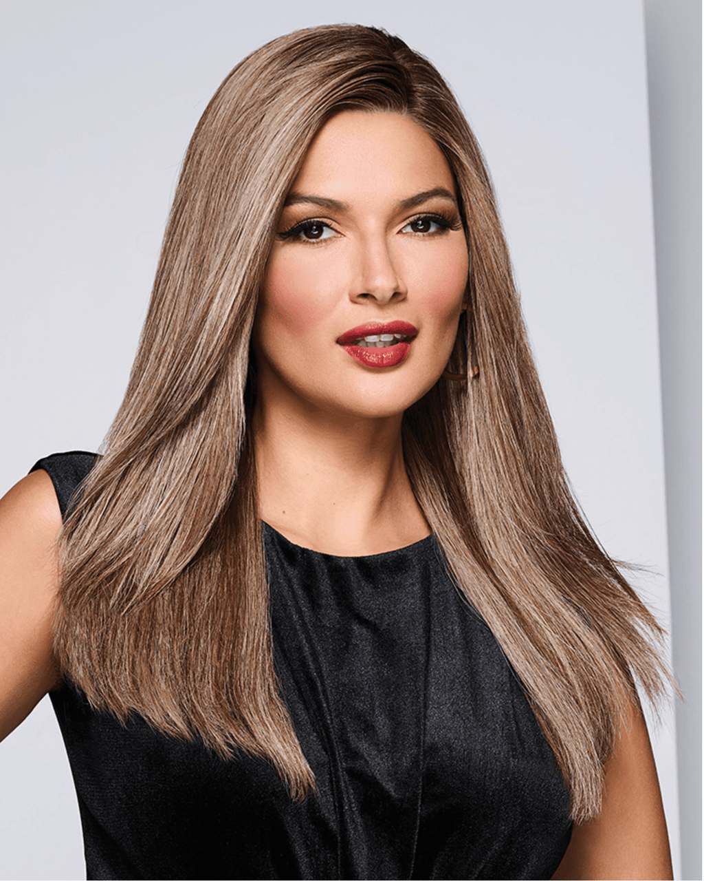 Raquel Welch Athenian Adventure Luxurious Long Layered Wig, Black Label Human Hair Collection by HairUWear, Average Cap, Rh9/24SS Shaded Café Latte