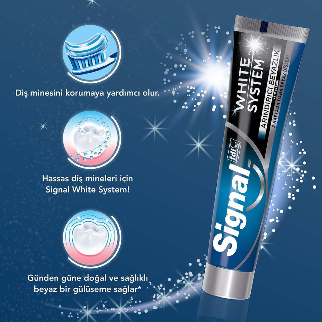 Signal White System Purifying Whitening Toothpaste - White Teeth, Fresh Breath