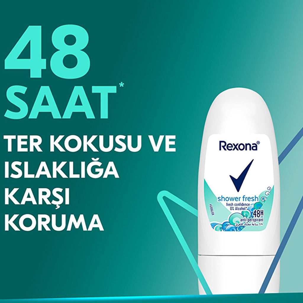Rexona Shower Fresh Mini Roll-On Deodorant: 48-Hour Protection, Travel-Friendly, Long Lasting Antiperspirant